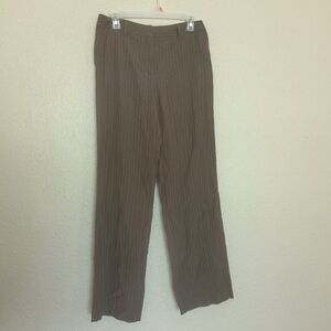 J.Jill women's dress pants size 6 brown with stripes straight legs pockets offic